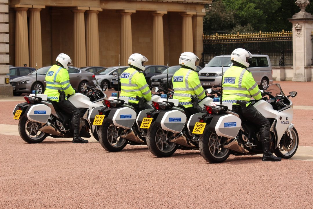 British police with motorcycles