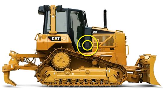 Heavy duty equipment with GPS tracker installed