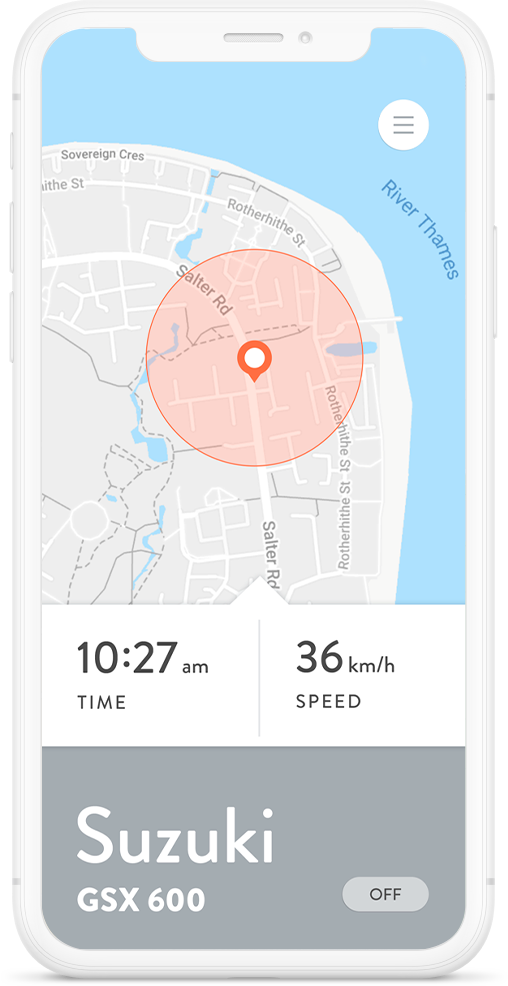 Monimoto motorcycle GPS tracker APP Iphone