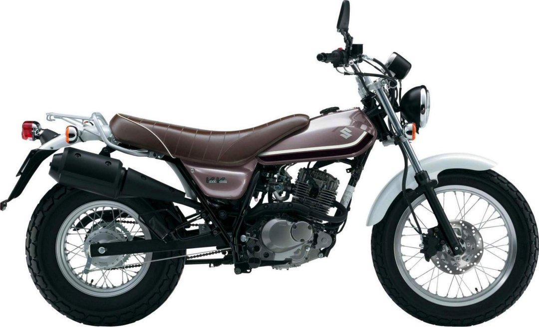 Moto 125 Suzuki Van Van de couleur blanche et marron