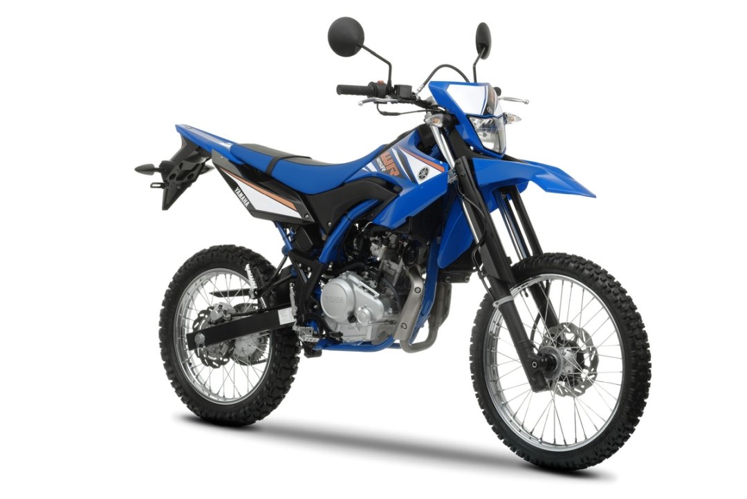 Moto 125 Yamaha WR 125 R de couleur bleue