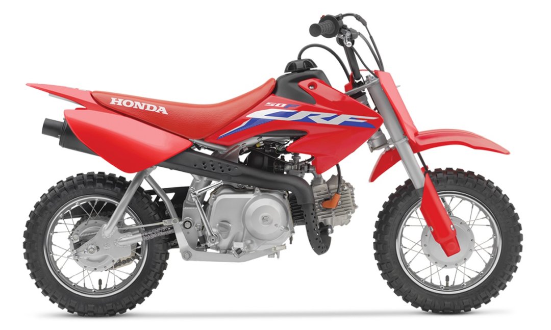 Moto cross 50 Honda CRF50F de couleur rouge