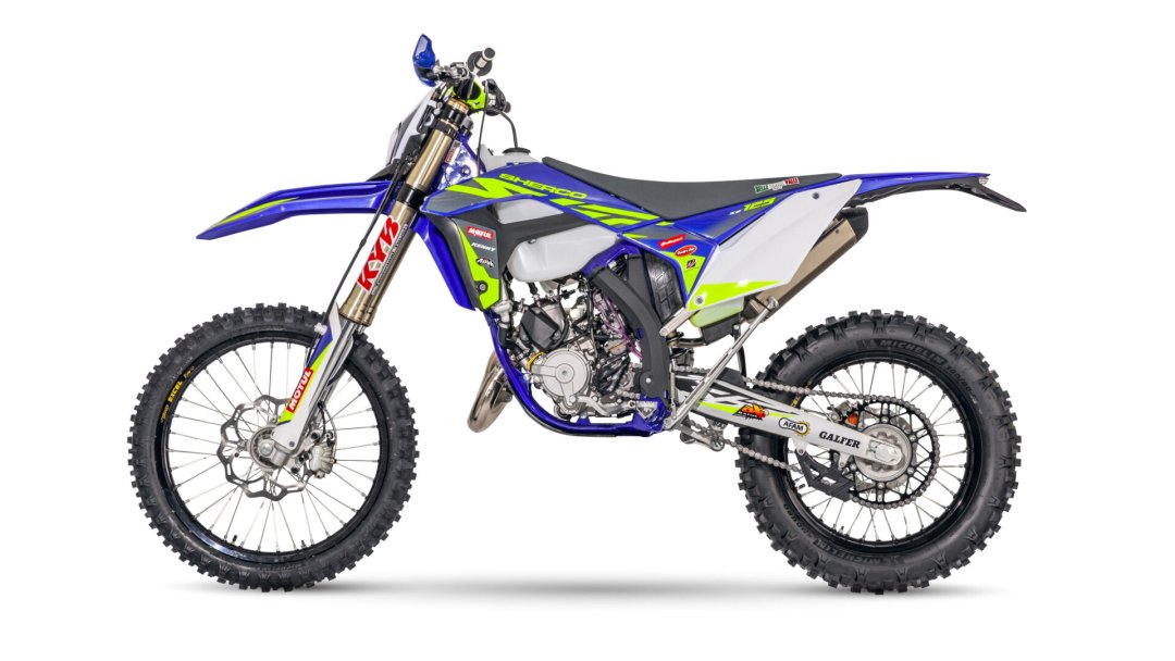 Moto cross Sherco 125 SE Factory de couleur bleue