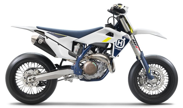 Supermotard Husqvarna Supermoto 450 FS blanche