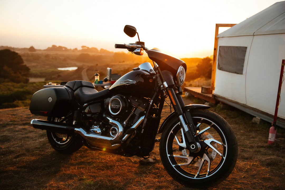 Motorcycle in the summer