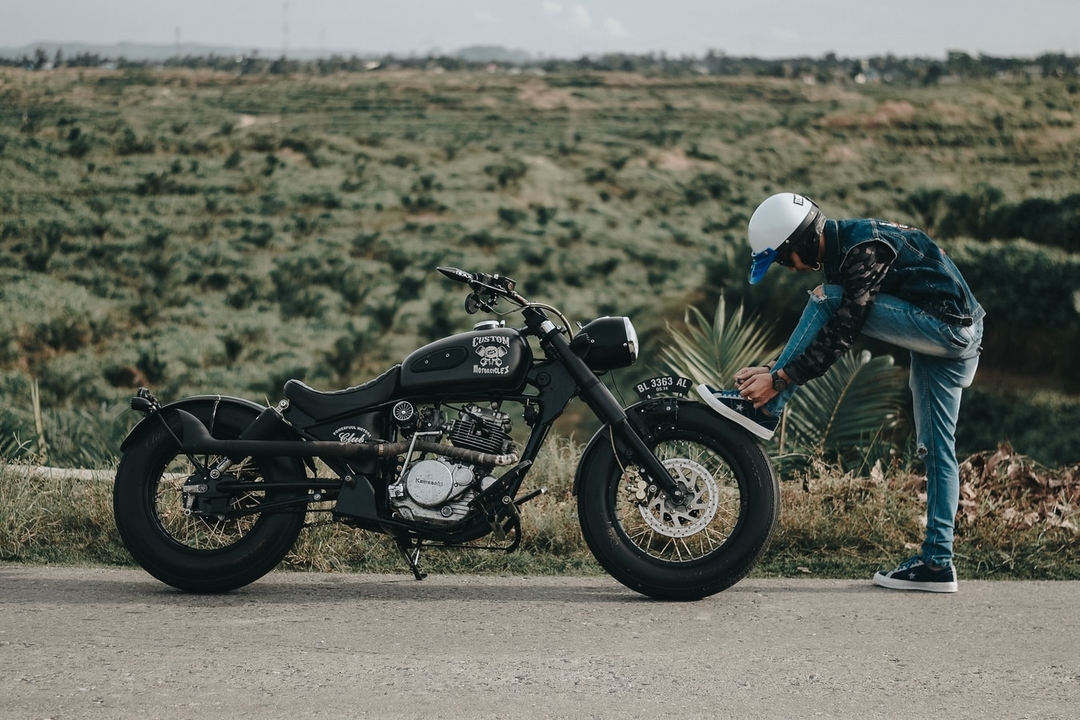 Motorcycle ride in the nature