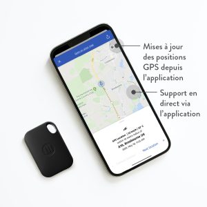 Écran du téléphone avec l'application Monimoto