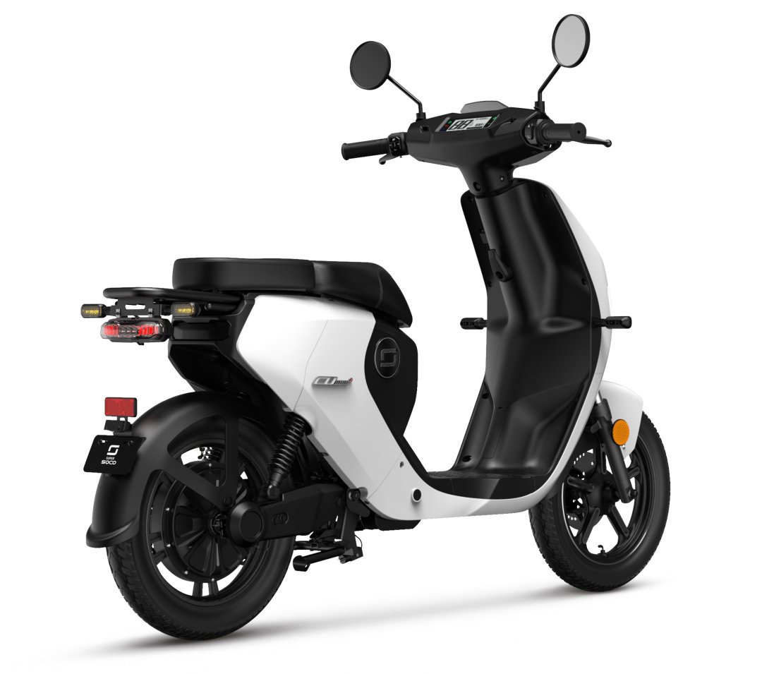 Scooter électrique Super Soco CU Mini 50cc de couleur blanche