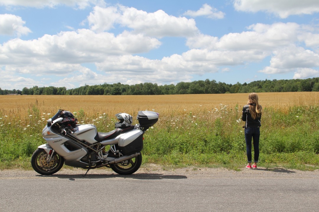 Sport bike near the road